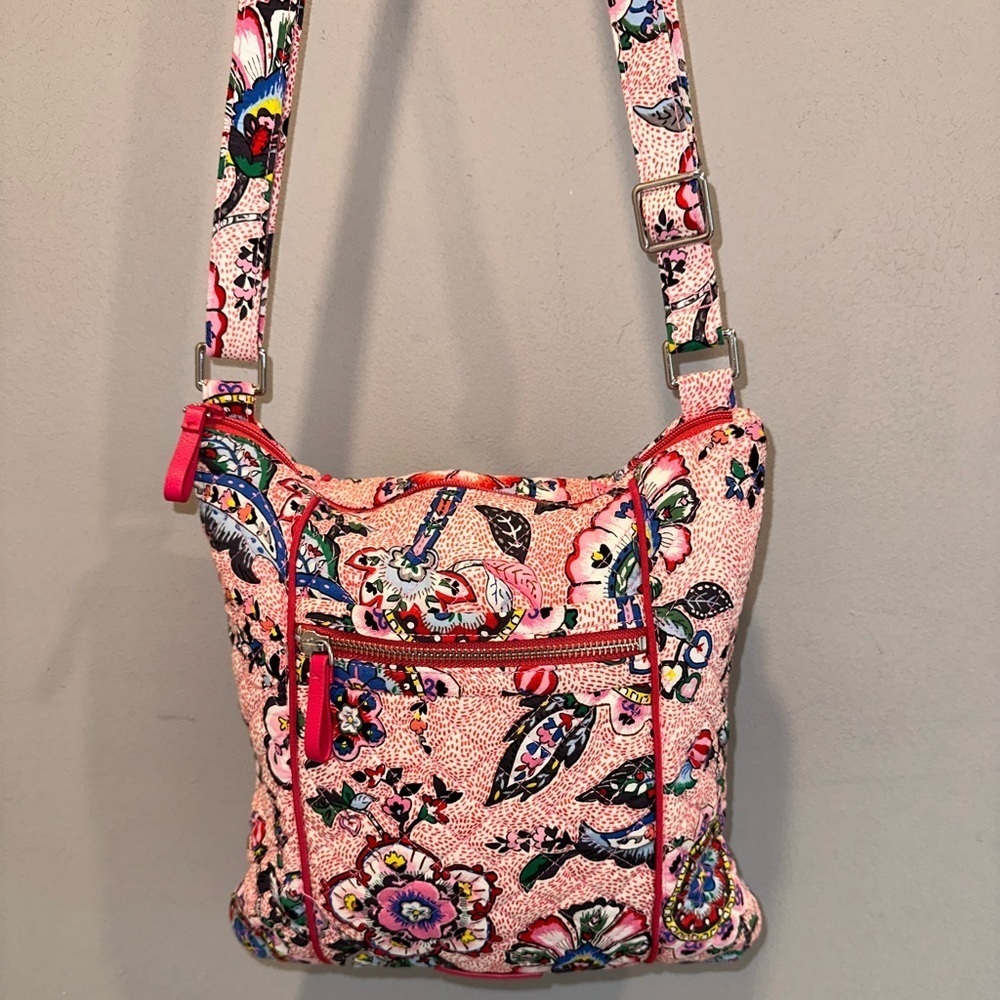 Vera Bradley Stitched Flowers Hipster Crossbody Bag